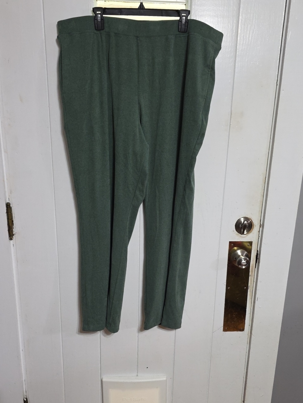 NWT Ruby Rd Women's Pull On Pants Sage Green Stretch Ribbed Knit Pockets Sz 2X